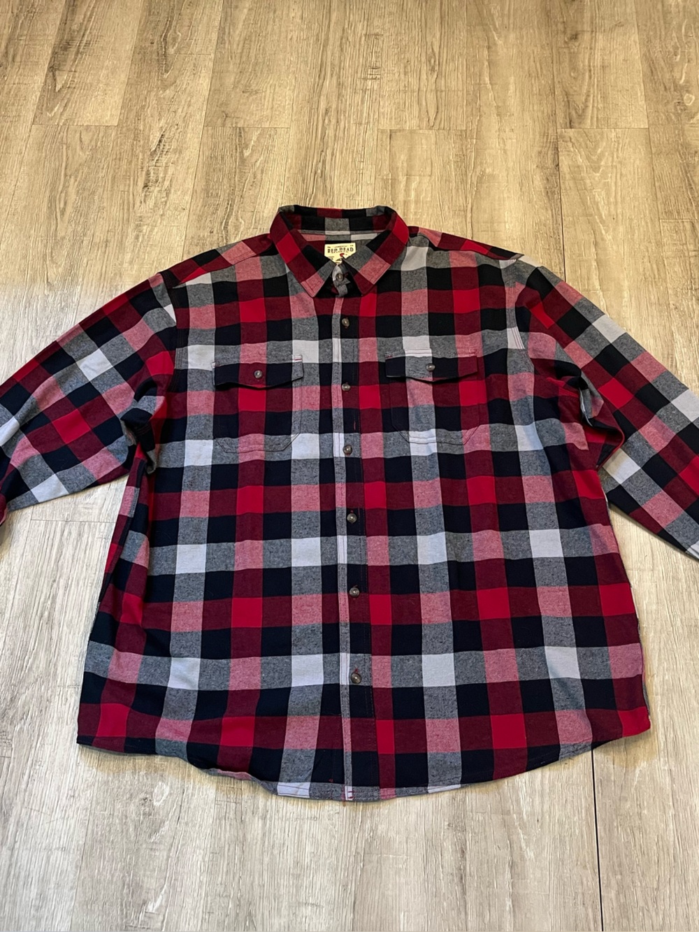 Men's RedHead Red & Black Plaid Button-Up Flannel Shirt 100% Cotton 2X NWOT - Picture 10 of 10